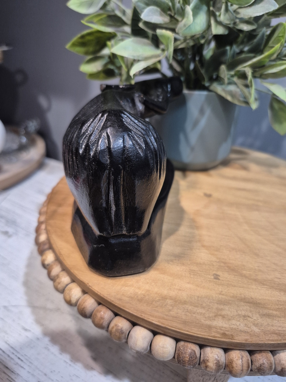 Vintage Hand-Carved Black Wood Buffalo Ash Tray Excellent Condition - Picture 7 of 12